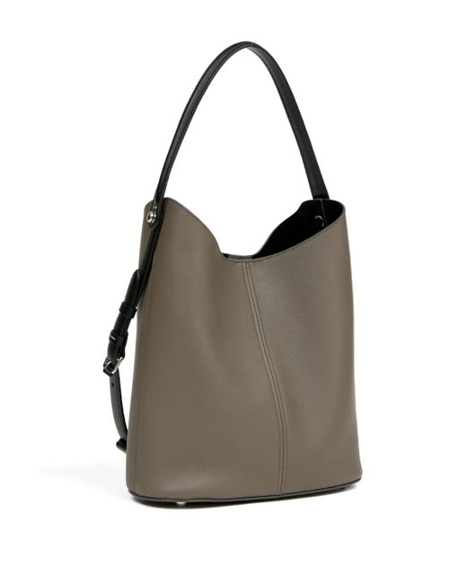 Maison Margiela Gray Dress-Age Dual-Strap Leather Shoulder Bag