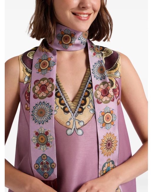 LaDoubleJ White Nucleus-Print Scarf