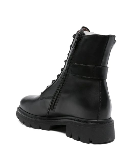 Nero Giardini Black Stud-Embellishment Leather Boots