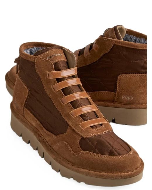 Pànchic Brown P005 Sneakers Mit Gestepptem Einsatz