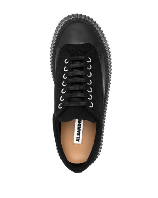 Jil Sander Black Low-Top Lace-Up Sneakers