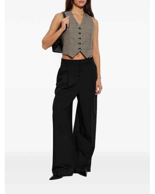 IRO Gray Kraig Check-Pattern Vest