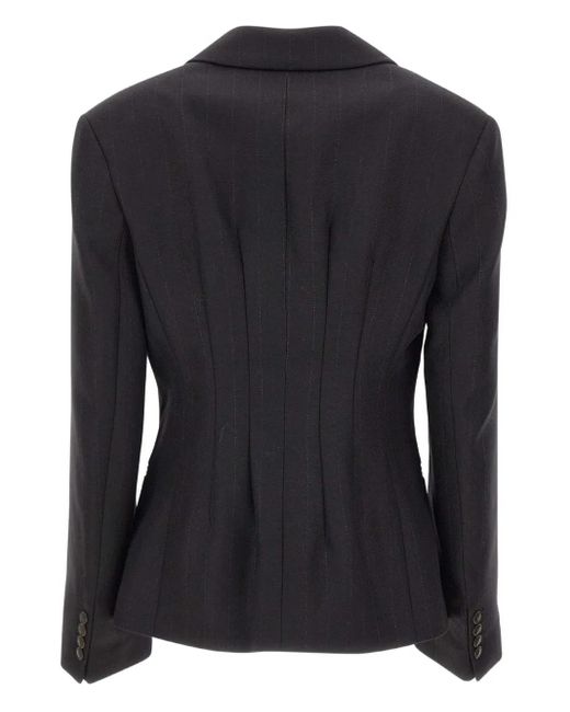 Herskind Black Pinstripe-Pattern Blazer