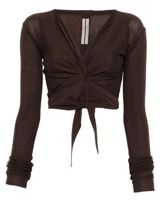 Rick Owens クロップド カーディガン Brown