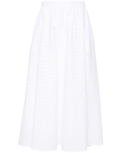 MSGM White Seersucker-embellished Skirt