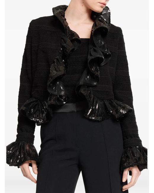 Elie Saab Black Sequin-Embellishment Jacket