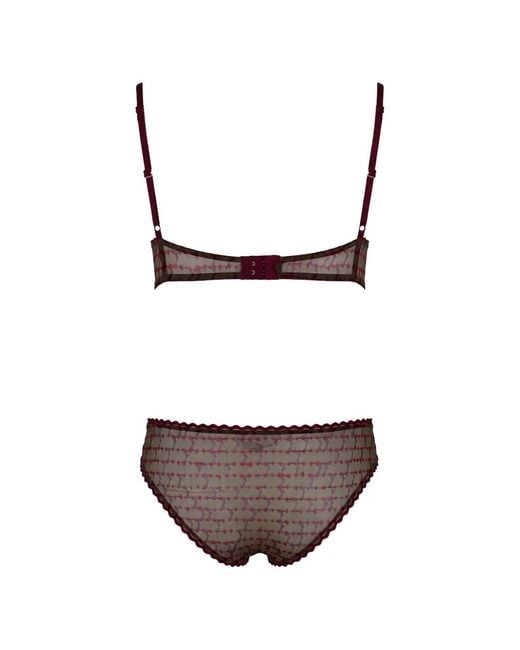 Laura Urbinati Brown Soutien-Gorge En Tulle À Motif