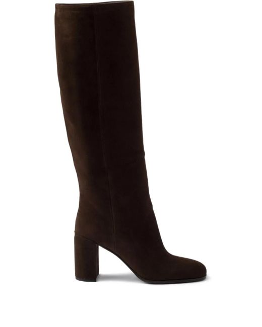 Prada Black Stiefel mit Blockabsatz 70mm