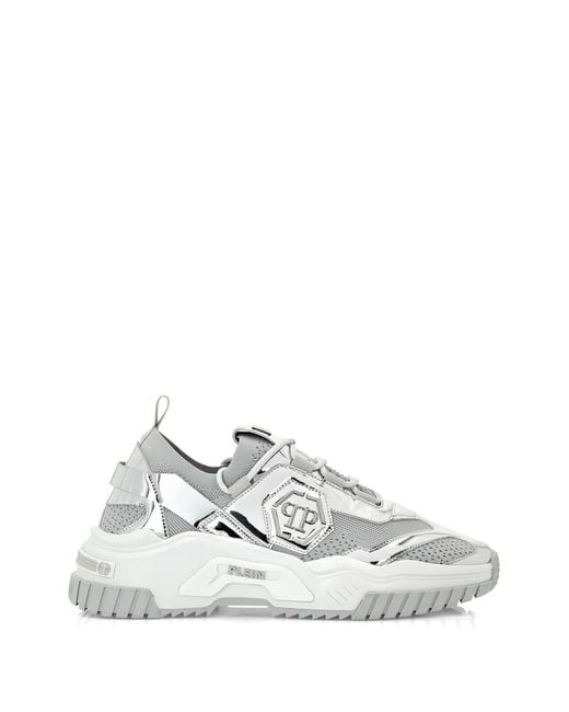 Philipp Plein White Predator Plaque Sneakers for men
