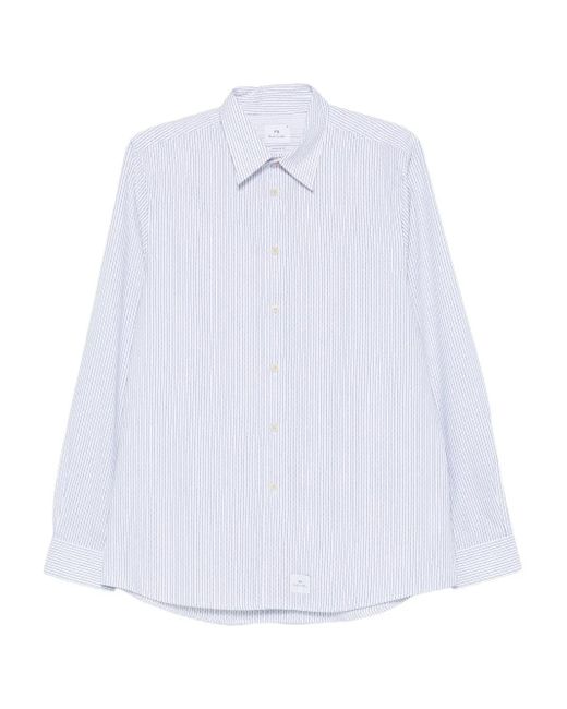 Camicia A Righe A Maniche Lunghe di Paul Smith in White da Uomo