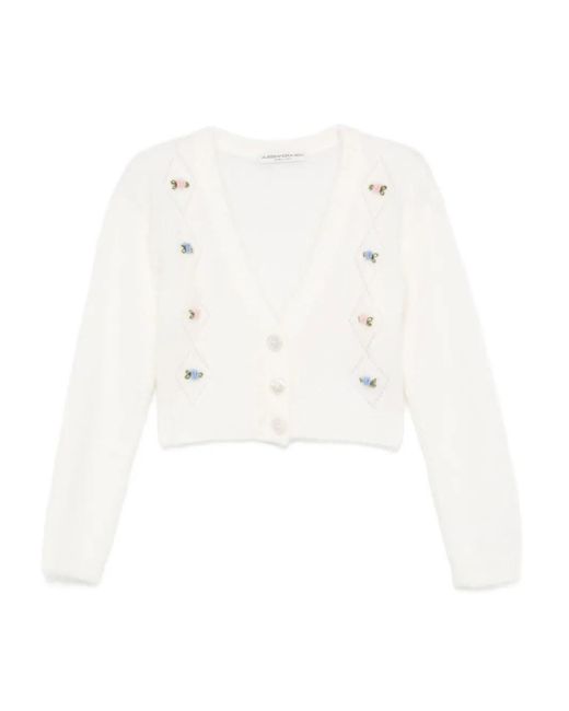 Alessandra Rich フローラル カーディガン White
