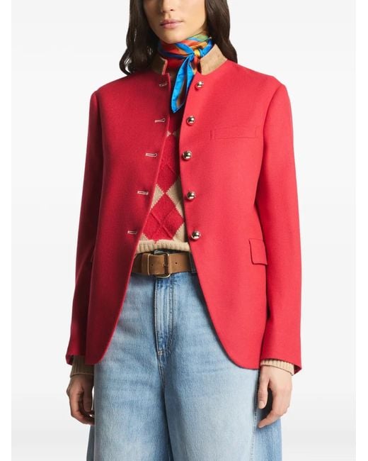 Fay Red Button-Up Jacket