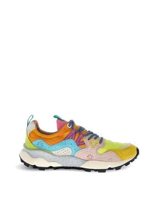 Flower Mountain Blue Nubuck Leather Sneakers