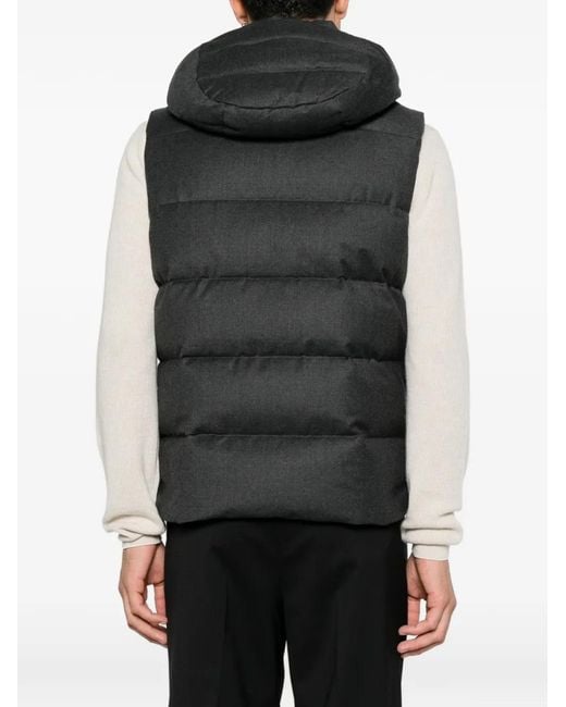 Chaleco Acolchado Con Capucha Moorer de hombre de color Gray