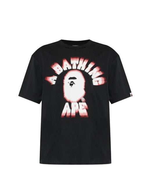A Bathing Ape Black Graphic-Print T-Shirt for men
