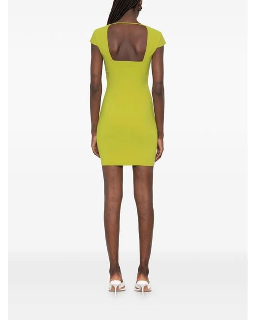 Patrizia Pepe Green Mini Sweetheart-Neck Jersey Dress