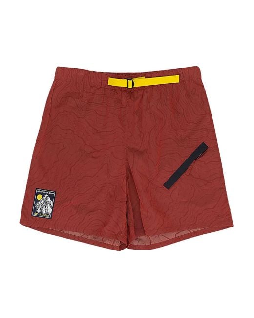 Aimé Leon Dore Red Logo-Patch Shorts for men