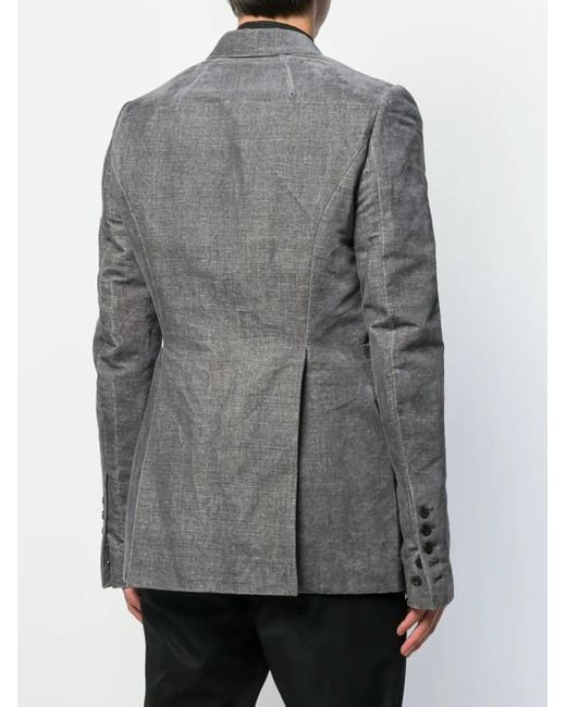 Rick Owens Gray Velvet Blazer for men