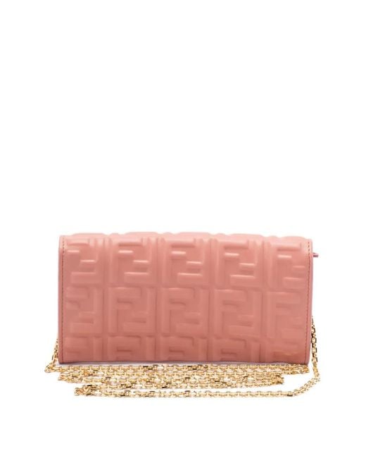 Fendi Pink Ff-Logo Quilted Mini Bag