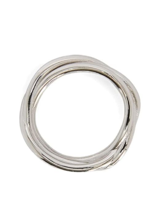 Jil Sander White Bague À Design Superposé for men