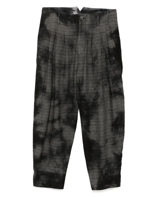 CALMLENCE Gray Triple Pleated Tapered Trousers for men