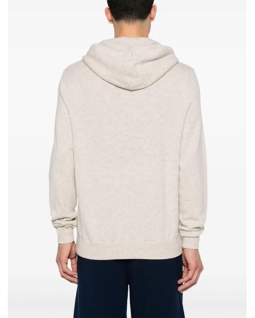Bompard White Knitted Hoodie for men