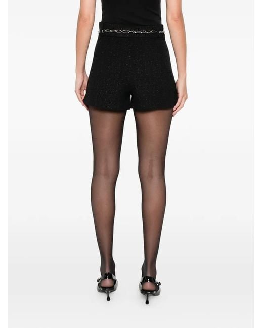 Maje Black Shiny Tweed Shorts