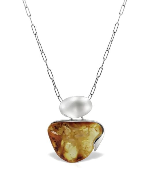 Elle Macpherson Metallic Stone Pendant Necklace