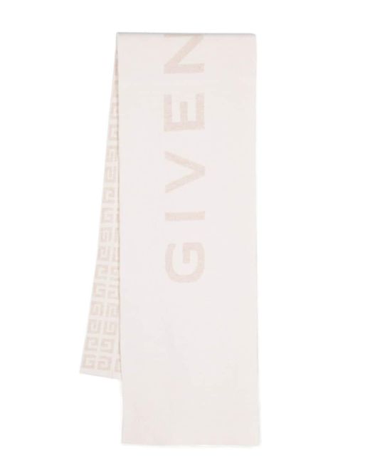 Givenchy White Logo Intarsia-knit Scarf