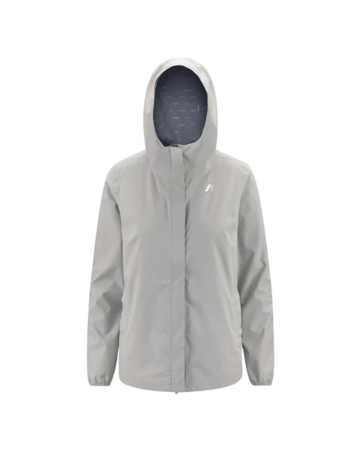 K-Way Gray Marguerite Stretch Dot Jacket