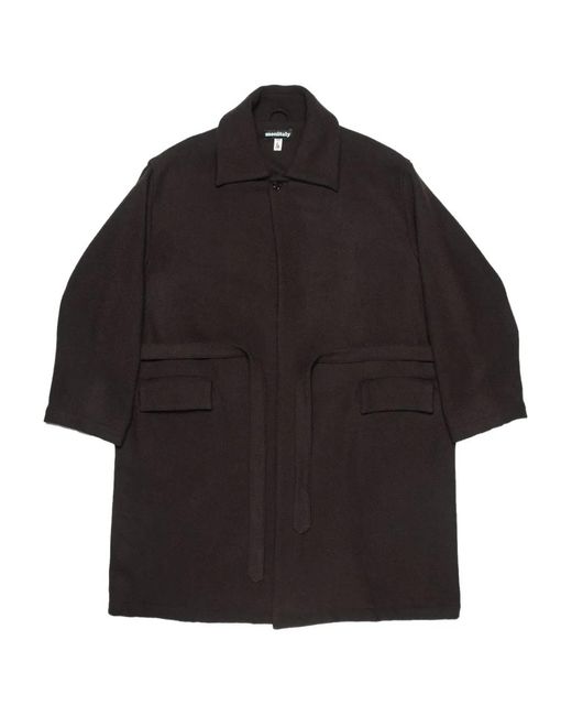 Monitaly Black Pocket Coat for men