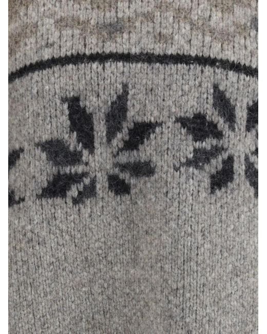 Magliano Gray Norwegian Drunk Mock-Neck Sweater for men
