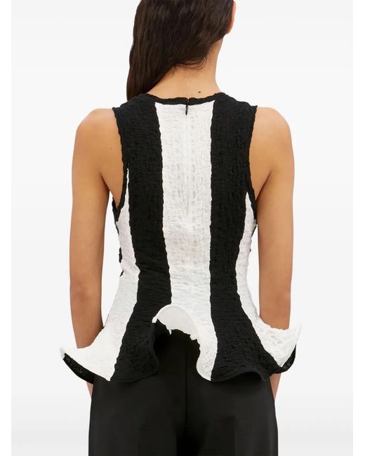 MSGM Gestreepte Top in het Black