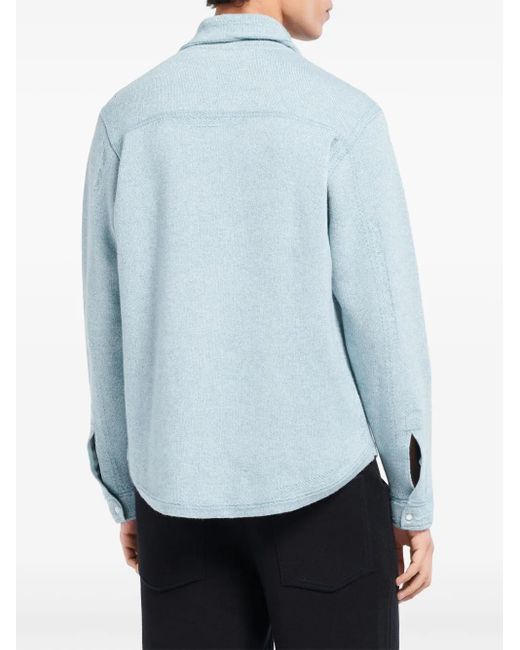 Barrie Blue Knitted Overshirt for men