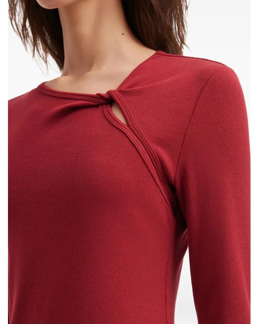 B+ AB Red Knotted Long-Sleeve Top