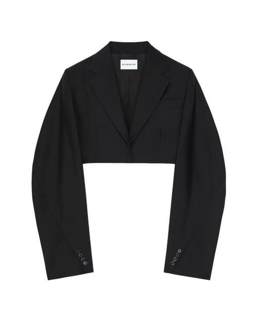 Givenchy Black Cropped Cocoon Jacket