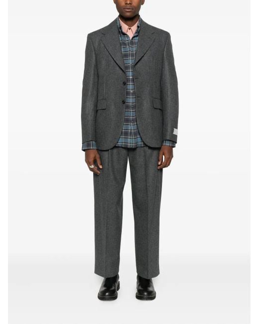 LC23 Gray Wool Single-Breasted Blazer for men