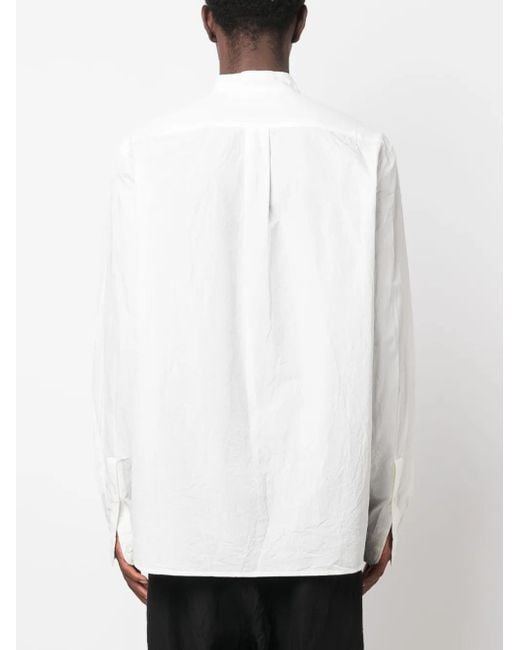Forme D'expression White Band-Collar Cotton Shirt for men