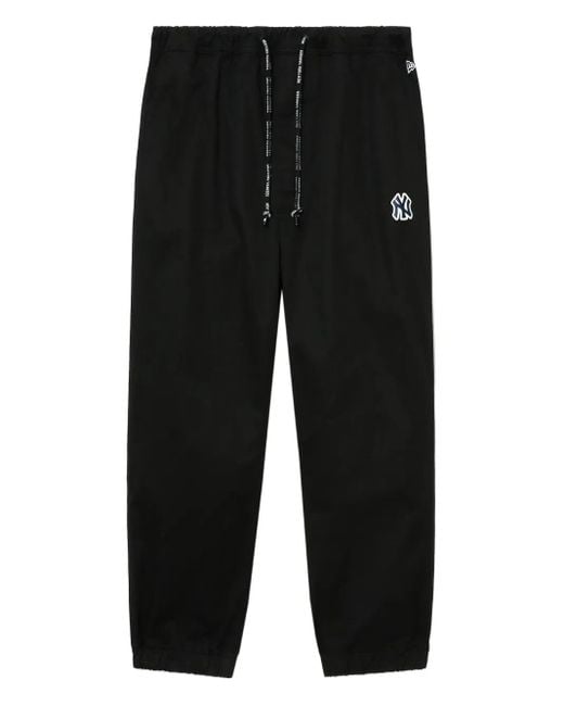 KTZ Black Logo-Patch Cuffed Track Pants for men