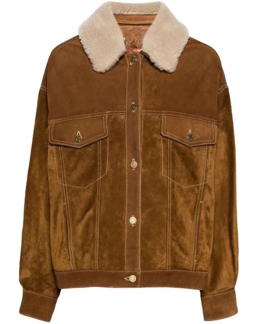 Golden Goose Deluxe Brand Brown Db Leather Suede Jacket Tobacco