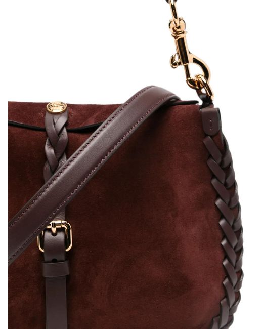Etro Brown Sac Porté Épaule À Design Tressé En Daim