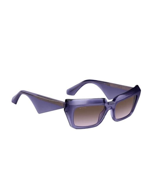 Etro Purple Angular-Frame Sunglasses