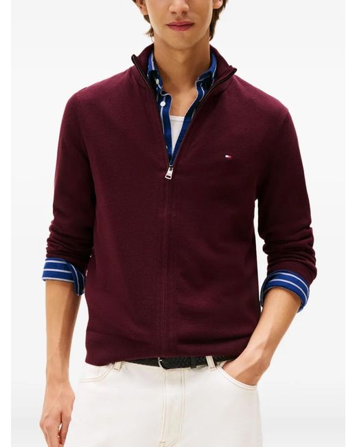 Tommy Hilfiger Red Zipped Cardigan for men