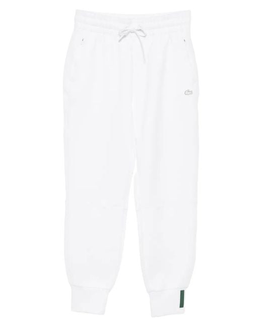 Lacoste White Logo-Embroidered Trousers