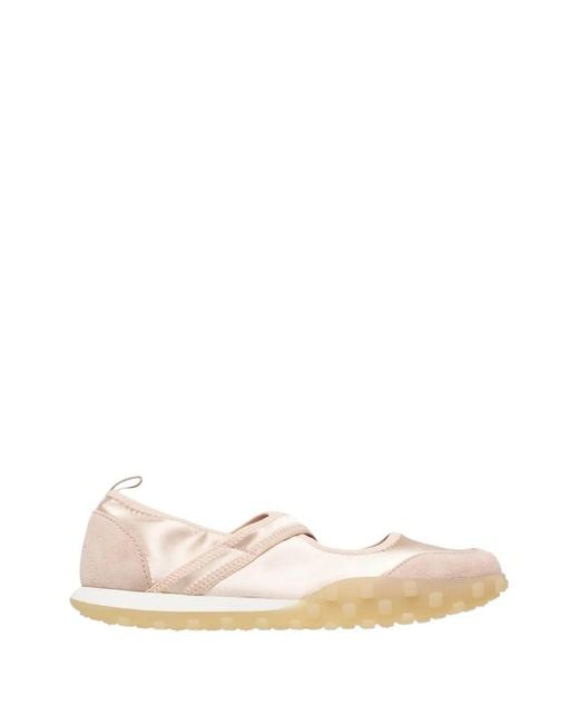 Jil Sander Natural Moon Ballerina Satin-Finish Suede-Panel Sneakers
