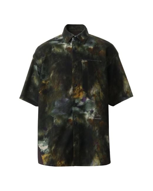 And Wander Black Chemise À Manches Courtes for men