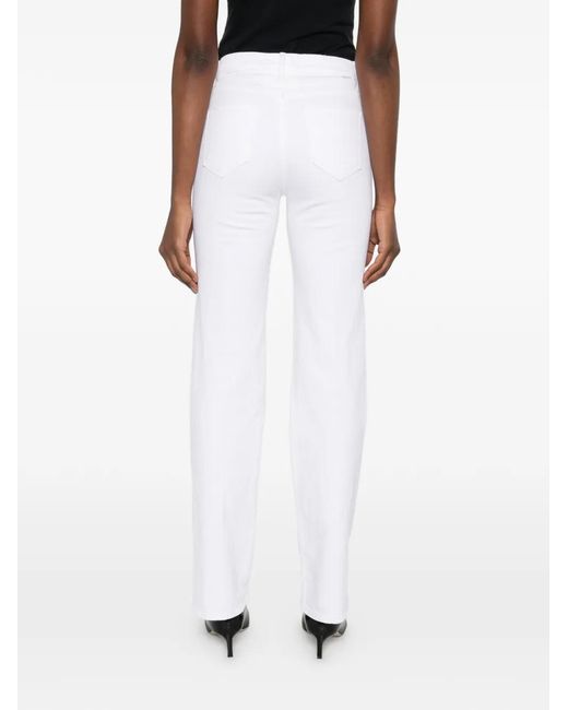 Mother Straight Jeans in het White