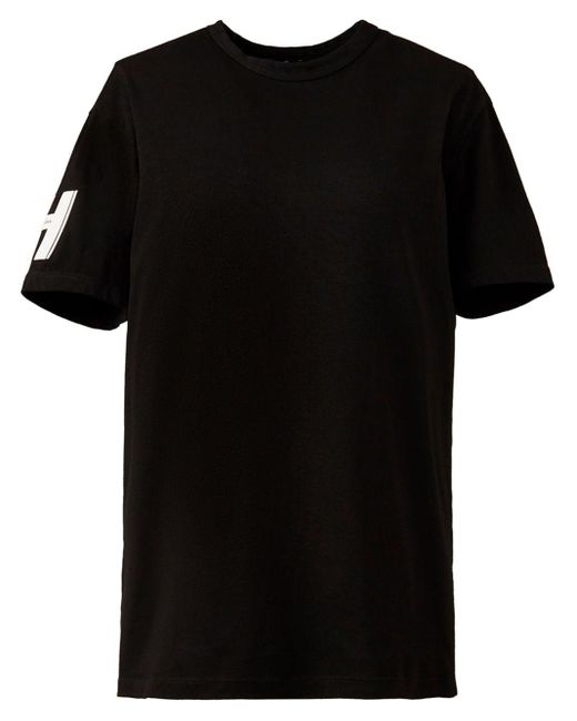 Hogan Black T-Shirt mit Logo-Applikation