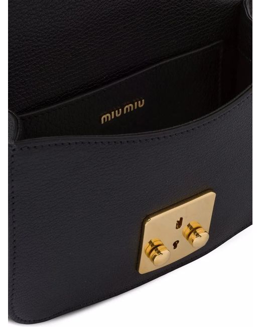 Miu Miu Black Madras Leather Shoulder Bag