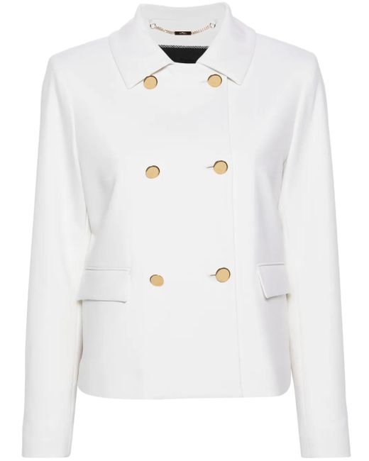 Kiton White Double-Breasted Jacket